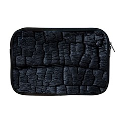 Black Burnt Wood Texture Apple Macbook Pro 17  Zipper Case by Amaryn4rt