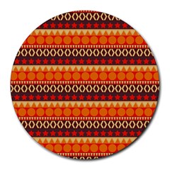 Abstract Lines Seamless Art  Pattern Round Mousepads by Amaryn4rt