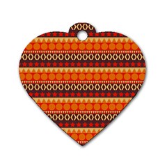 Abstract Lines Seamless Art  Pattern Dog Tag Heart (two Sides) by Amaryn4rt