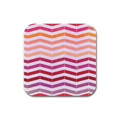 Abstract Vintage Lines Rubber Square Coaster (4 Pack)  by Amaryn4rt