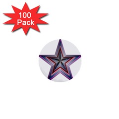 Star Abstract Geometric Art 1  Mini Buttons (100 Pack)  by Amaryn4rt