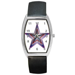 Star Abstract Geometric Art Barrel Style Metal Watch by Amaryn4rt