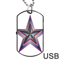 Star Abstract Geometric Art Dog Tag Usb Flash (one Side) by Amaryn4rt