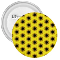 Yellow Fractal In Kaleidoscope 3  Buttons by Amaryn4rt