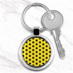 Yellow Fractal In Kaleidoscope Key Chains (Round)  Front