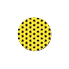 Yellow Fractal In Kaleidoscope Golf Ball Marker (4 Pack) by Amaryn4rt