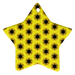 Yellow Fractal In Kaleidoscope Star Ornament (two Sides) by Amaryn4rt