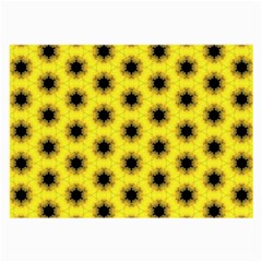 Yellow Fractal In Kaleidoscope Large Glasses Cloth (2-side) by Amaryn4rt