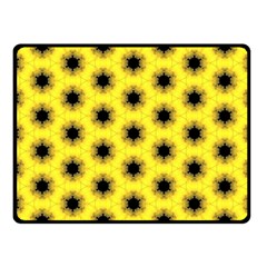 Yellow Fractal In Kaleidoscope Fleece Blanket (small) by Amaryn4rt