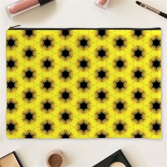 Yellow Fractal In Kaleidoscope Cosmetic Bag (xxxl)  by Amaryn4rt