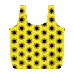 Yellow Fractal In Kaleidoscope Full Print Recycle Bags (l)  by Amaryn4rt