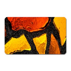 Colorful Glass Mosaic Art And Abstract Wall Background Magnet (rectangular) by Amaryn4rt