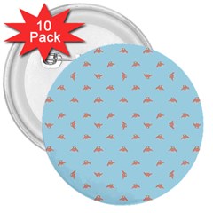 Spaceship Cartoon Pattern Drawing 3  Buttons (10 Pack)  by dflcprints