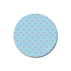 Spaceship Cartoon Pattern Drawing Rubber Coaster (round)  by dflcprints