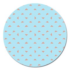 Spaceship Cartoon Pattern Drawing Magnet 5  (round) by dflcprints