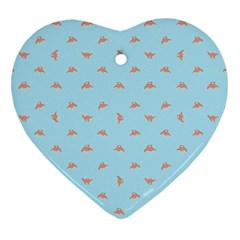 Spaceship Cartoon Pattern Drawing Heart Ornament (two Sides)