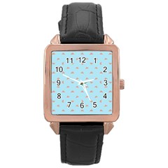 Spaceship Cartoon Pattern Drawing Rose Gold Leather Watch  by dflcprints