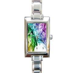 Colour Smoke Rainbow Color Design Rectangle Italian Charm Watch