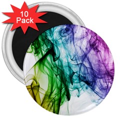 Colour Smoke Rainbow Color Design 3  Magnets (10 Pack)  by Amaryn4rt