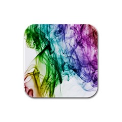 Colour Smoke Rainbow Color Design Rubber Square Coaster (4 Pack)  by Amaryn4rt