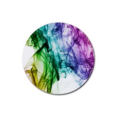 Colour Smoke Rainbow Color Design Rubber Round Coaster (4 Pack)  by Amaryn4rt