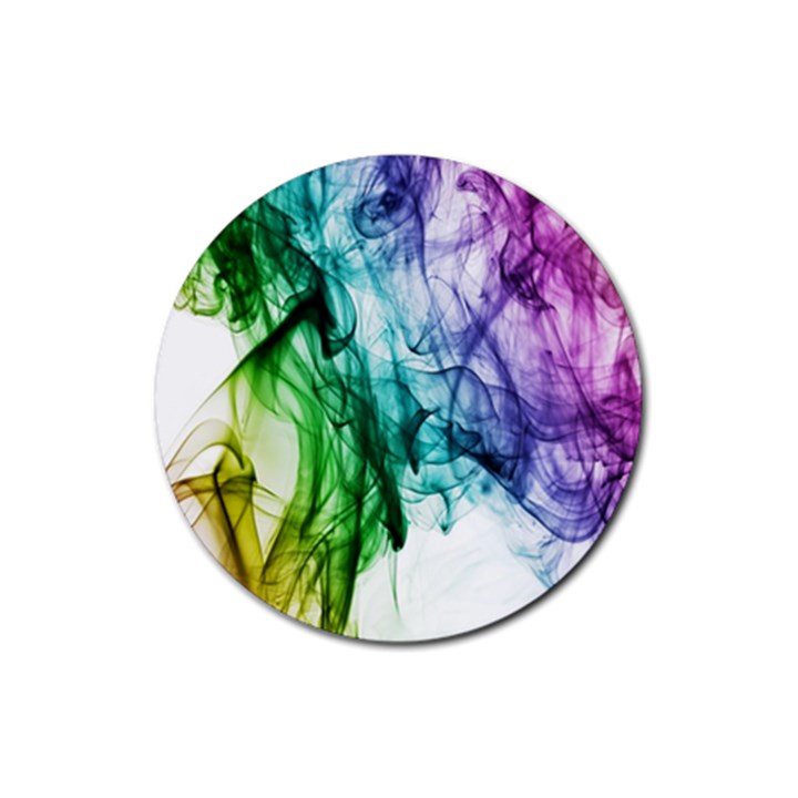 Colour Smoke Rainbow Color Design Rubber Round Coaster (4 pack) 