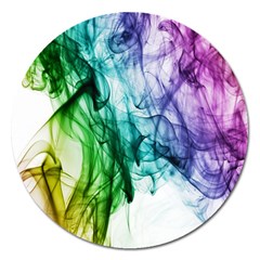 Colour Smoke Rainbow Color Design Magnet 5  (round) by Amaryn4rt