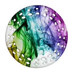 Colour Smoke Rainbow Color Design Round Filigree Ornament (two Sides) by Amaryn4rt