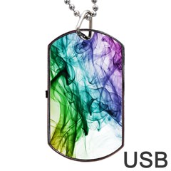 Colour Smoke Rainbow Color Design Dog Tag Usb Flash (two Sides) by Amaryn4rt