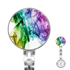 Colour Smoke Rainbow Color Design Stainless Steel Nurses Watch by Amaryn4rt