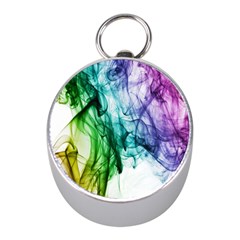 Colour Smoke Rainbow Color Design Mini Silver Compasses by Amaryn4rt