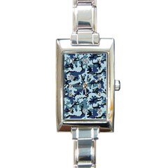 Navy Camouflage Rectangle Italian Charm Watch by sifis