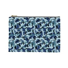 Navy Camouflage Cosmetic Bag (large)  by sifis