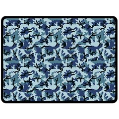 Navy Camouflage Fleece Blanket (large)  by sifis