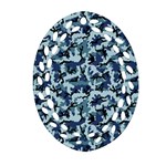 Navy Camouflage Oval Filigree Ornament (Two Sides) Back