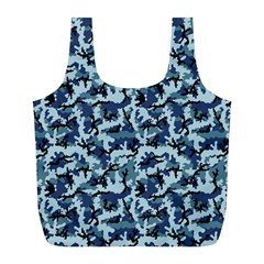 Navy Camouflage Full Print Recycle Bags (l)  by sifis