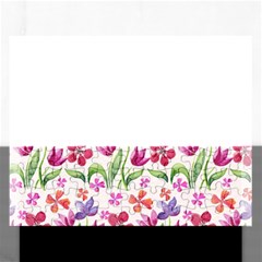 Watercolor Flowers And Butterflies Pattern Rectangular Jigsaw Puzzl by TastefulDesigns