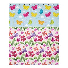 Watercolor Flowers And Butterflies Pattern Shower Curtain 60  X 72  (medium) 