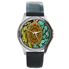 Kaleidoscope Dream Illusion Round Metal Watch by Amaryn4rt