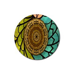 Kaleidoscope Dream Illusion Rubber Coaster (round)  by Amaryn4rt