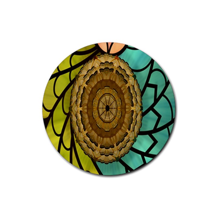 Kaleidoscope Dream Illusion Rubber Coaster (Round) 