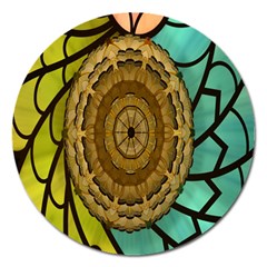 Kaleidoscope Dream Illusion Magnet 5  (round) by Amaryn4rt