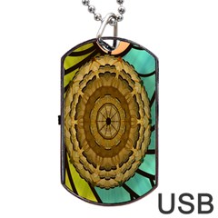 Kaleidoscope Dream Illusion Dog Tag Usb Flash (one Side) by Amaryn4rt