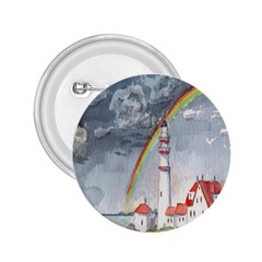 Watercolour Lighthouse Rainbow 2 25  Buttons by Amaryn4rt