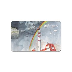 Watercolour Lighthouse Rainbow Magnet (name Card) by Amaryn4rt