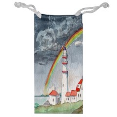 Watercolour Lighthouse Rainbow Jewelry Bag by Amaryn4rt