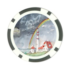 Watercolour Lighthouse Rainbow Poker Chip Card Guard (10 Pack) by Amaryn4rt