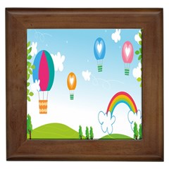 Landscape Sky Rainbow Garden Framed Tiles by Amaryn4rt