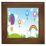 Landscape Sky Rainbow Garden Framed Tiles Front