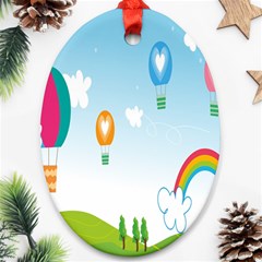 Landscape Sky Rainbow Garden Ornament (oval) by Amaryn4rt